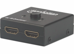 Manhattan HDMI Splitter/Switch 2-Port, Bi-Dir., Black, Displays output x1 HDMI Open-Box