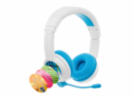 BuddyPhones School+, dětská bezdrátová sluchátka s mikrofonem, Bluetooth, modrá