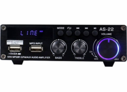 Blitzwolf AS-22 audio zesilovač, 45W, Bluetooth 5.0, USB + dálkový ovladač (černý)