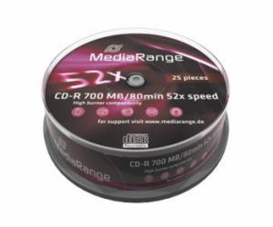 MEDIARANGE CD-R 700MB 52x spindl 25ks