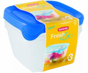 CURVER Fresh&Go Set dóz Modrá/transparentní 3x1.2l