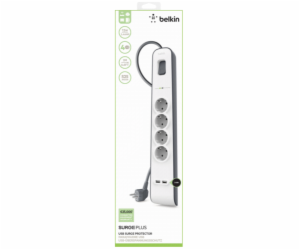 Belkin Surge Plus prepetova ochrana, 4-zasuvkovy+ 2xUSB 2,4A