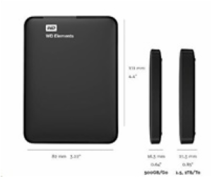 WD Elements Portable 2TB Ext. USB3.0, Black