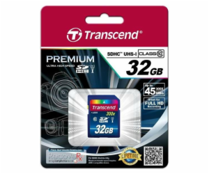 TRANSCEND SDHC karta 32GB Premium, Class 10 UHS-I, 300X