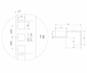 Vertikální lišta, 1ks, 45U