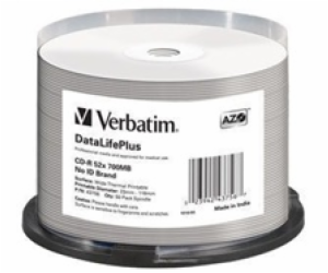 VERBATIM CD-R(50-pack) spindl, AZO 52X,700MB,WHITE WIDE T...