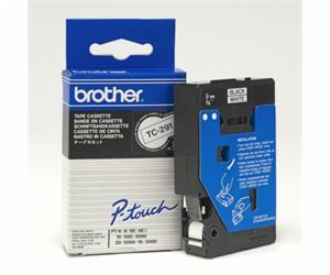 BROTHER TC291 Black On White Tape (9mm)