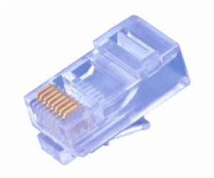 Konektor UTP RJ45 (8p8c), Cat5E, 30µm, drát - 100 ks