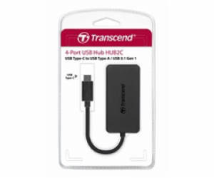 Transcend HUB2C, USB-C/4-Port USB 3.1 Gen 1, černý