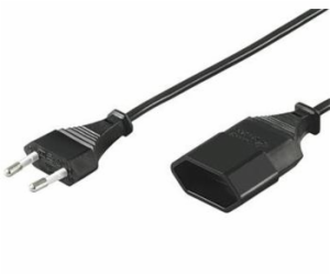 PREMIUMCORD Kabel síťový 230V, prodlužovací dvojvidlice,  2m