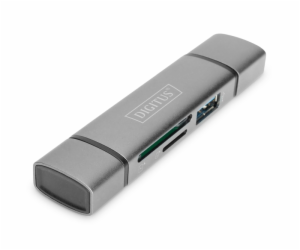 Digitus dvojitá čtečka karet OTG (USB-C + USB 3.0) 1x SD,...