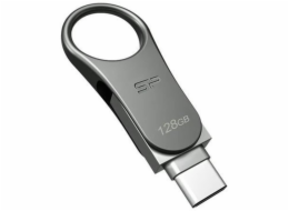 Silicon Power Mobile C80 USB flash drive 128 GB USB Type-A / USB Type-C 3.0 (3.1 Gen 1) Titanium PAMSLPFLD0031