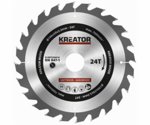 Kreator KRT020416 - Pilový kotouč na dřevo 190mm, 24T