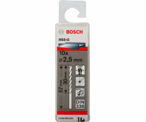 Bosch 10 vrtáku do kovu HSS-G 2,5x30x57mm