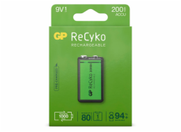 GP ReCyko NiMH aku 9V Block 200mAH, ready to use