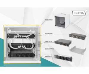 DIGITUS Síťový set 10 palců, včetně skříně 5U, PDU, polic...