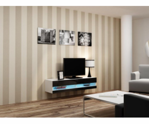 Cama TV stolek VIGO NEW 30/140/40 bílá/černý lesk