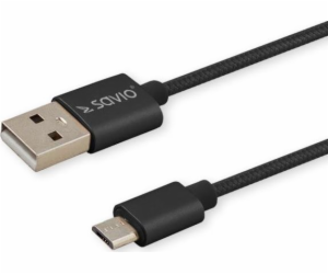 Savio CL-129 USB kabel 2 m USB 2.0 USB A USB C Černá