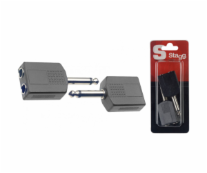 Stagg AC-PM2PFH, adaptér 2x samice jack 1/4" - samec jack...