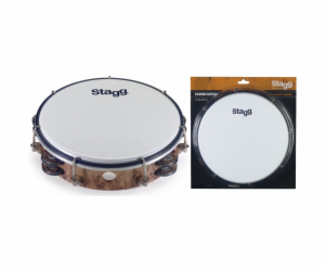 Stagg TAB-208P/WD, dvouřadá laditelná tamburína, 8"