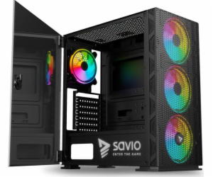 SAVIO PC skříně Raptor X1 ARGB Glass/Mesh Černá