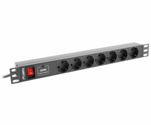 Lanberg PDU 1U 7x Schuko 2m 16A Prodlužovačka