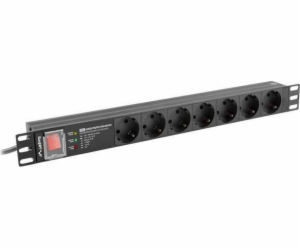 Lanberg PDU 1U 16A 2m 7 PDU-PRO-07F-0200-BK Jednotka rozv...