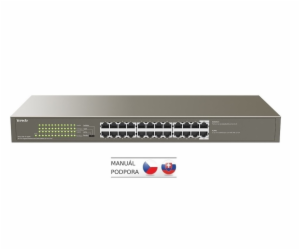 Tenda TEG1124P-24-250W PoE AT Gigabit switch 24x 1Gb/s s ...