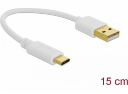 Delock Nabíjecí kabel USB Typu-A na USB Type-C, délky 15 cm