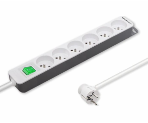 QOLTEC 50292 Power strip 6 sockets 1.8m White-grey