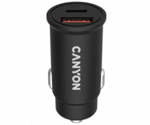 CANYON auto nabíječka C-30, 1x USB-C + 1x USB-A (PD 30W/Q...