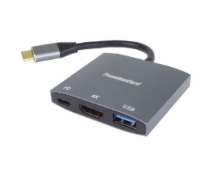 PremiumCord adaptér USB-C na HDMI, USB3.0,  PD, rozlišení...