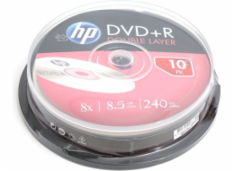 1/2 HP DVD+R 8,5GB 8x, cakebox, 10ks (DRE00060-3) DVD+R HP 8,5 GB (240min) DL 8x 10-cake