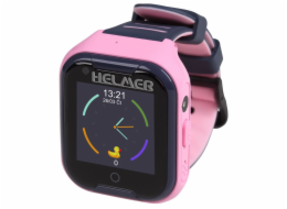 HELMER dětské hodinky LK 709 s GPS lokátorem/ dot. display/ 4G/ IP67/ nano SIM/ videohovor/ foto/ Android a iOS/ růžové