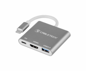 Adaptér CABLETECH USB C na HDMI 2.0, USB 3.0 ,C,A