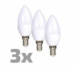 ECOLUX LED žárovka Ecolux 3-pack, svíčka, 6W, E14, 3000K,...