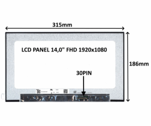 SIL LCD PANEL 14,0" FHD 1920x1080 30PIN MATNÝ IPS / BEZ Ú...