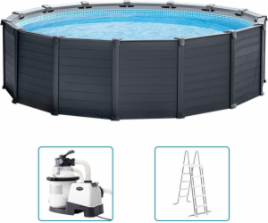 Frame Pool Set Graphit O 478 x 124cm, Schwimmbad