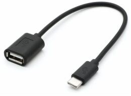 Kabel OTG USB AF - USB C 15cm czarny