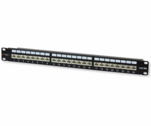 Patch panel 24 STP Cat. 6/6a, czarny