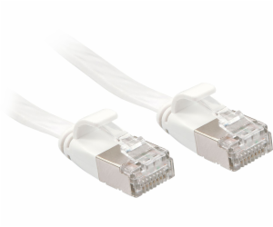 Lindy Patchcord Flat Cat.6a, U/FTP, bílá, 0,3 m (47540)