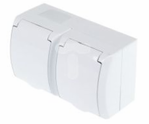 Ospel Hermetic Wave Double Nest with/U Schuko IP44 White ...