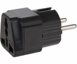 Adapter socket UK Maclean  to EU plug  universal  black  ...