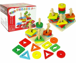 LeanToys Wooden Blocks Puzzle Arcade Vzdělávací třídič tvarů