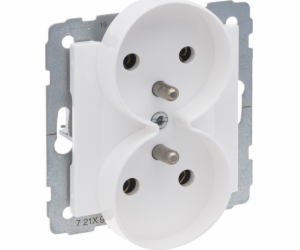 Suno Double Socket 2x2P+s bílými 160V šroubovými svorkami...