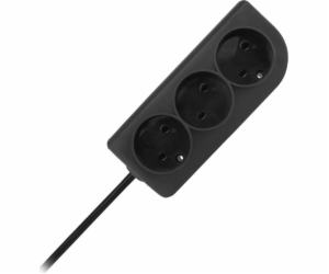 Prodlužovač bez uzemnění 2x1mm 3 3 m zásuvky Black PSN-33-2