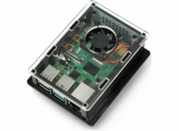 Gravlaser Case s box V2 ventilátorem pro Raspberry Pi 4B DIN lištu (GRL-17661)