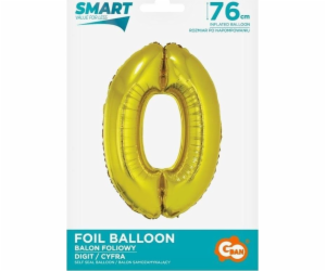 Godan Foil Balloon Digit 0 Gold Smart 76cm