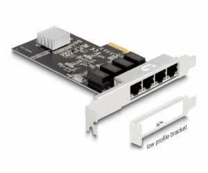 DeLOCK PCIe x4 až 4 x RJ45 Gbit, LAN adaptér