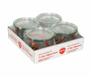 WECK Round Rim Jar Tulip 0,5l Set of 4